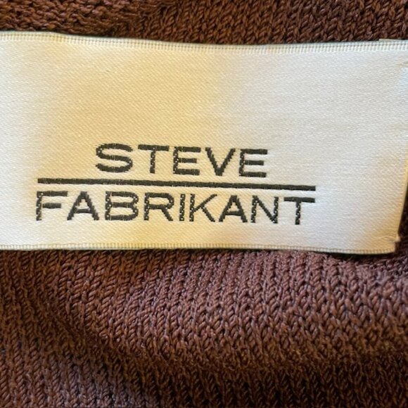 Steve Fabrikant Vintage 80's Wool Knit Dress Espresso & Black Gold Accents Small - Picture 10 of 12